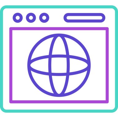 Web tarayıcı simgesi renk ana hatları vektörü