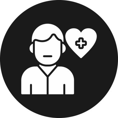 Kalp simgesi olan bir adamın vektör çizimi