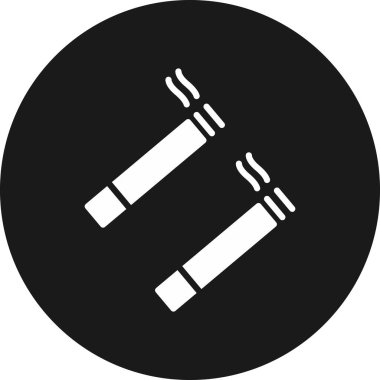 sigara ikonu vektörü. Düz vektör çizimi. Beyaz bir arkaplanda izole edilmiş resim çizimi. Web ve yazılım arayüzleri için dizayn edildi.