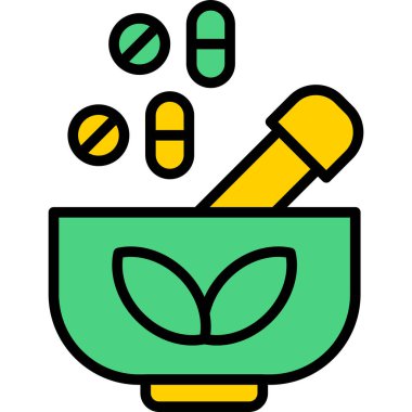 Bitkisel ilaçlar. Basit illüstrasyon