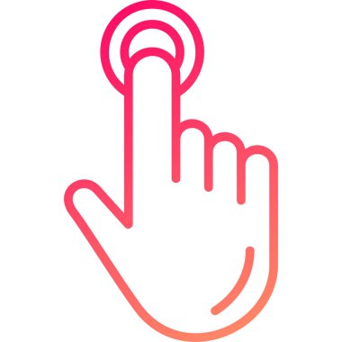 işaret parmağı simgesi ana hat biçiminde