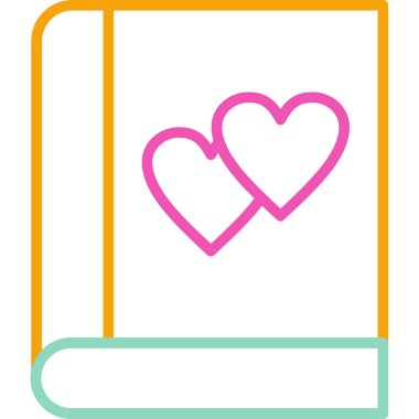 Basit vektör simgesi, kalp illüstrasyonu