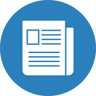Haber Kağıdı Basit Vektör Simgesi İllüstrasyonu