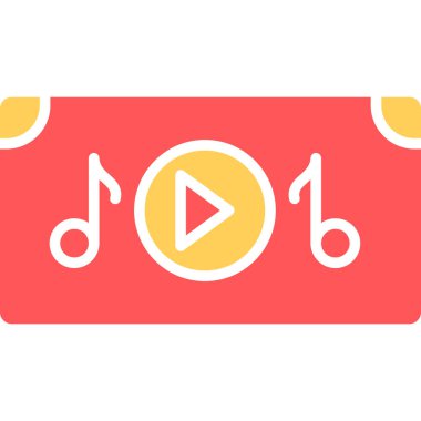 ortam oynatıcı simgesi, vektör illüstrasyonu