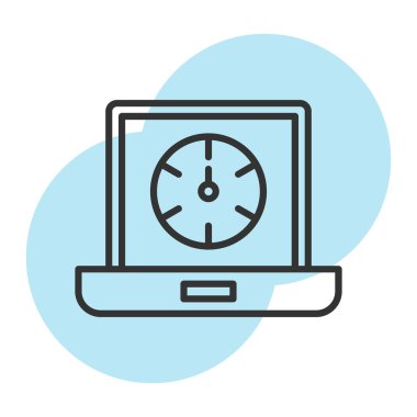 Saat ve ok satırı biçiminde bilgisayar monitörü