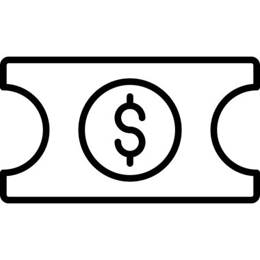 Para nakit ikon vektörü. Nakit parayı özetle. izole edilmiş sınır sembolü çizimi