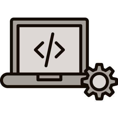 Dizüstü bilgisayar simgesi vektör çizimi