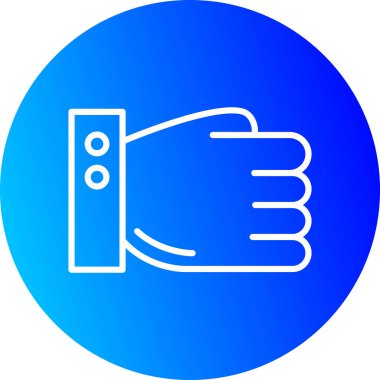 Mavi kart tutan bir elin vektör çizimi