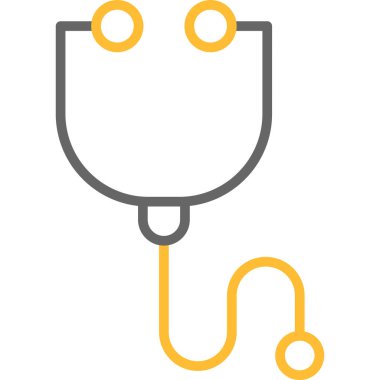 Stetoskop Aracı Basit Vektör Simgesi İllüstrasyonu