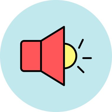 Konuşmacı. Web simgesi basit illüstrasyon