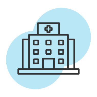 Hastane inşa vektör illüstrasyonu