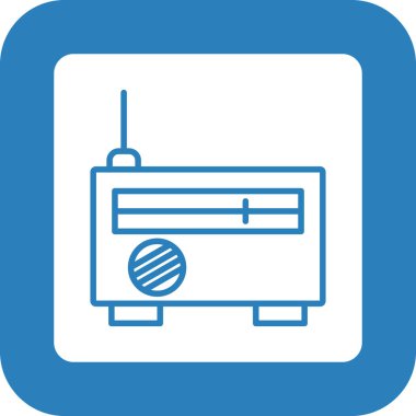 Radyo. Web simgesi basit illüstrasyon