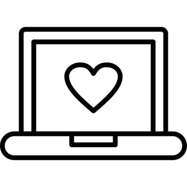 sevgi vektörü ince çizgi simgesi