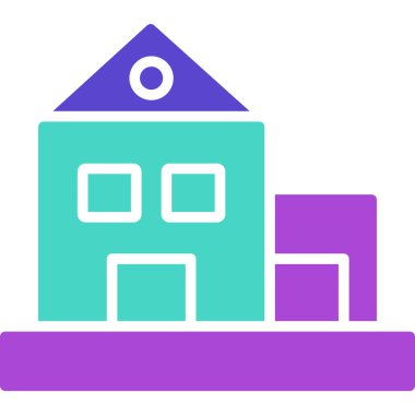 Bina. Web simgesi basit illüstrasyon