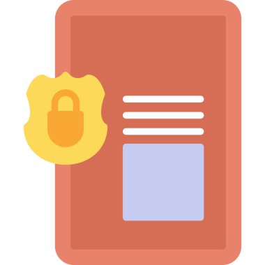 Kart kilidi koruma simgesi düz biçimli