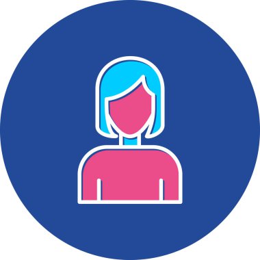 kadın avatar simgesi vektör illüstrasyonu
