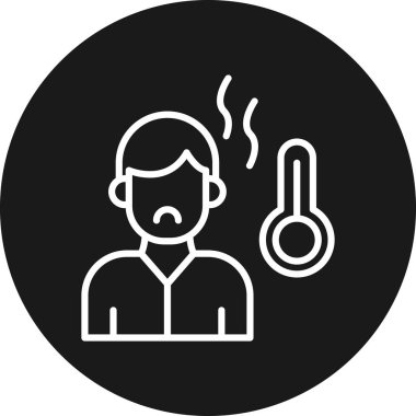 Tıbbi maske ikonu olan bir adam. Basit bir insan ve insan tasarımı..