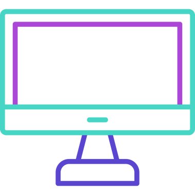 Bilgisayar ekranı vektör simgesi. Tasarım için web simgesinin basit illüstrasyonu