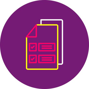 Dizin simgesi, belge vektör illüstrasyonu