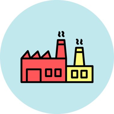 Fabrika simgesi vektör illüstrasyonu