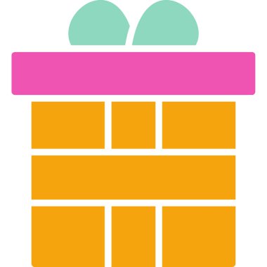 kutu hediye simgesi düz biçimli