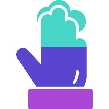 Bir bardak sıcak içecekle el, vektör çizimi.