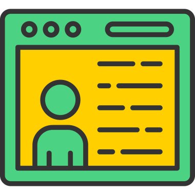 Kimlik kartı simgesi, vektör illüstrasyonu