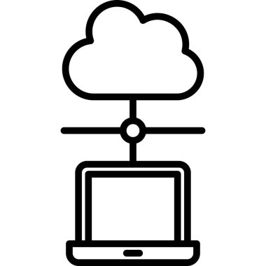 Bulut hesaplama simgesi. düzenlenebilir cesur tasarım. vektör illüstrasyonu.