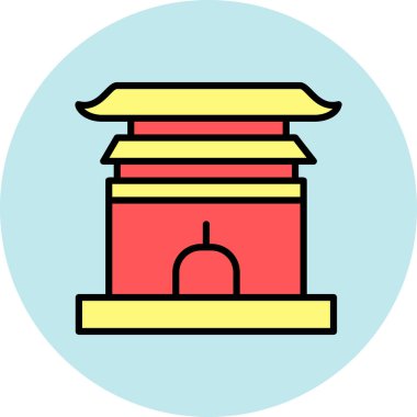 Bina. Web simgesi basit illüstrasyon