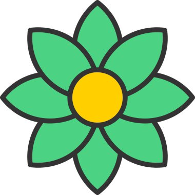 Çiçek ikonu. renk çizgisi çizimi