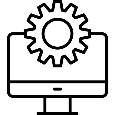 bilgisayar ayarı simgesi, vektör illüstrasyonu