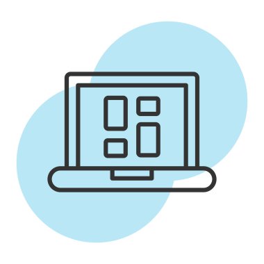 Dizüstü bilgisayar simgesi vektör çizimi