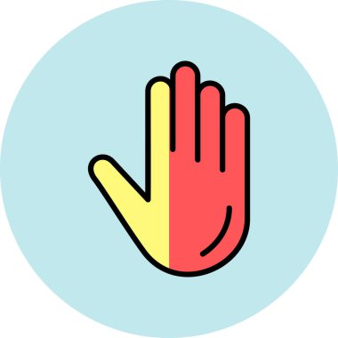 El ikonunu durdur. Web için dur el vektörü simgesinin özet çizimi