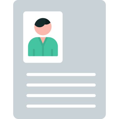 kimlik kartı düz vektör simgesi