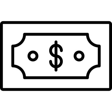 Para Basit Vektör Simgesi İllüstrasyonu