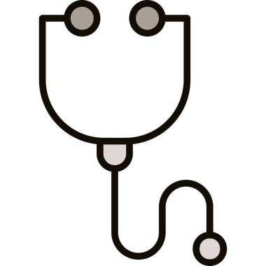 Steteskop. Web simgesi basit illüstrasyon