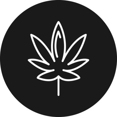 Esrar yaprağı simgesinin vektör illüstrasyonu