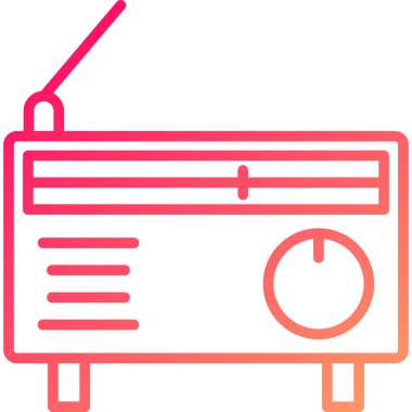 Radyo. Web simgesi basit illüstrasyon