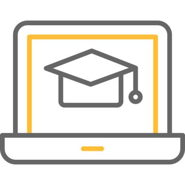 Çevrimiçi eğitim vektörü simgesi