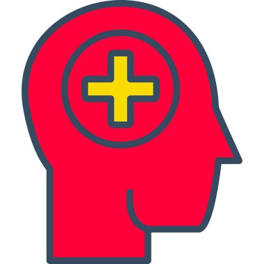 Beyni olan bir kafa. vektör çizimi tasarımı