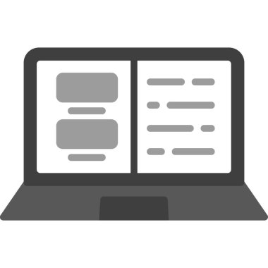 Belge simgesi, vektör illüstrasyonlu bilgisayar monitörü