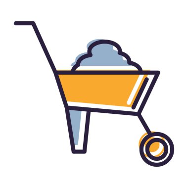 el arabası simgesi beyaz arkaplanda izole edilmiş modada düz stil