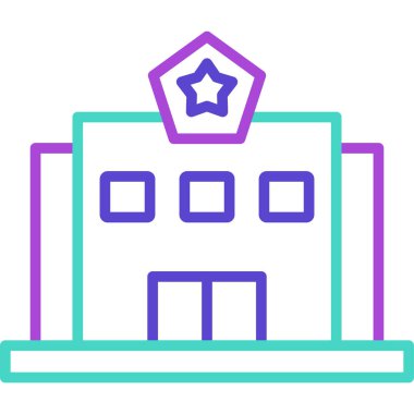 Bina. Web simgesi basit illüstrasyon