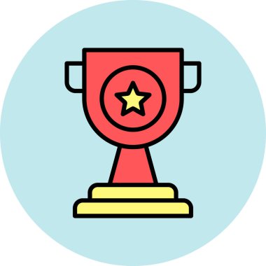 kupa vektörü düz renk simgesi