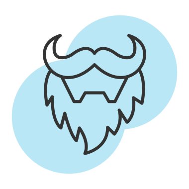 izole edilmiş renkli bıyık simgesi