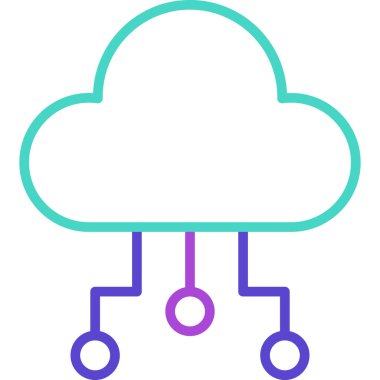 Bulut Hesaplama. Web simgesi basit illüstrasyon