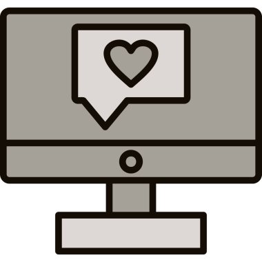 Monitör. Web simgesi basit illüstrasyon