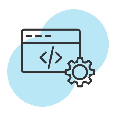 Web Geliştirme Basit Vektör Simgesi İllüstrasyonu