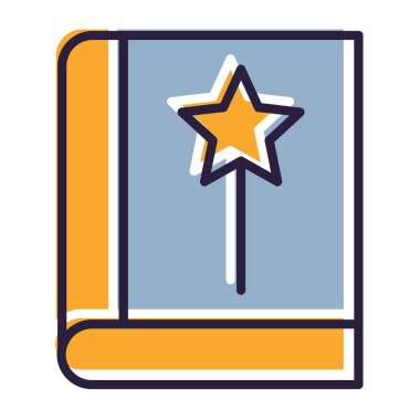 Kitap vektörü illüstrasyon grafik tasarımlı kitap ve yıldız