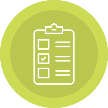 Soyut arkaplanda kontrol listesi simgesi izole edildi